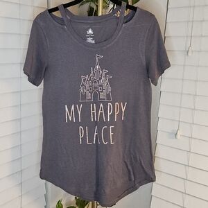 Disney Charcoal Tee with Castle Logo